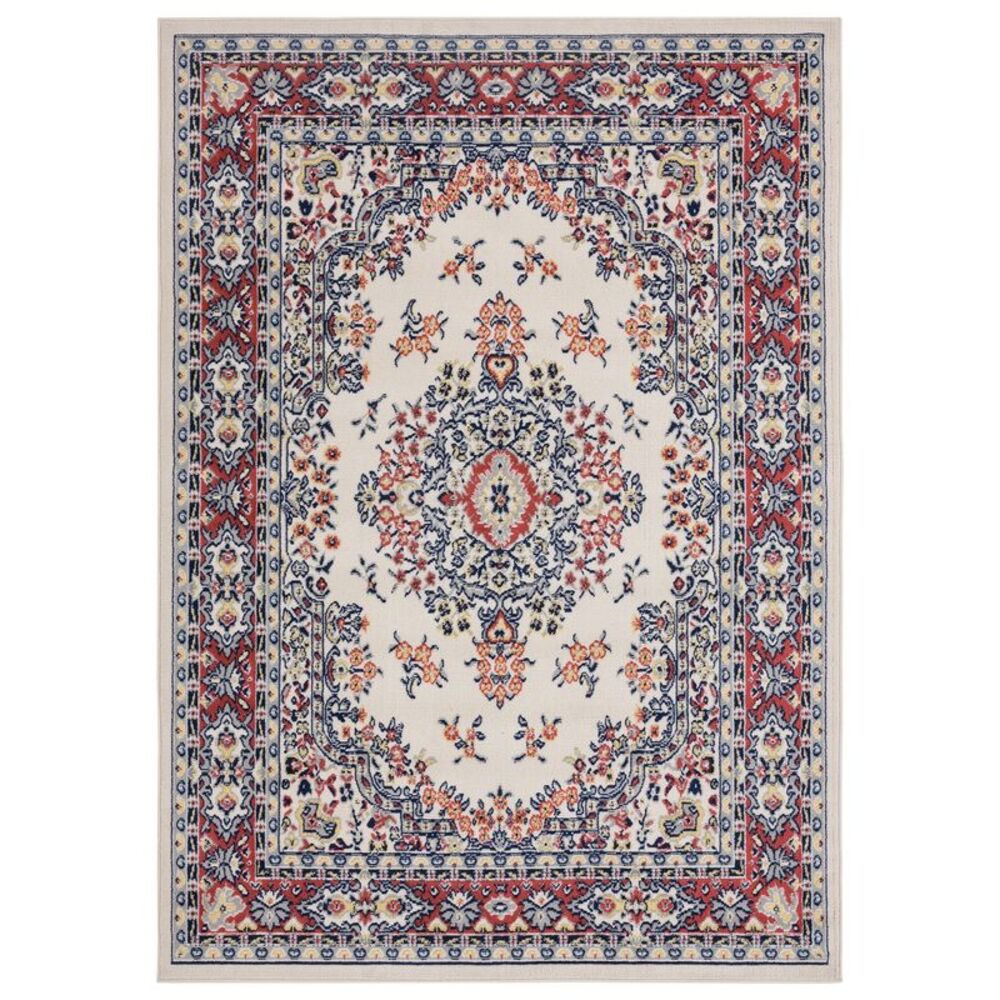 Home Dynamix Premium Area Rugs: YK 7069-110 Ivory-Red Rug: 5' 2" x 7' 4"
